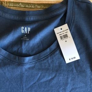 NWT Womens GAP Favorite Crew Neck T-Shirt Blue Modal Blend - medium